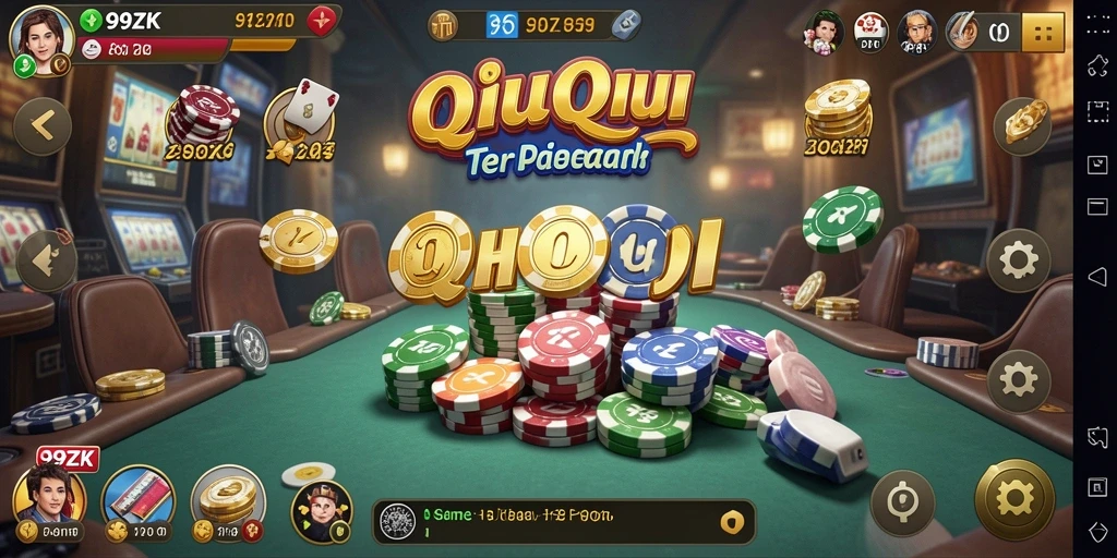 Tampilan menarik dari gameplay QiuQiu di 99ZK.