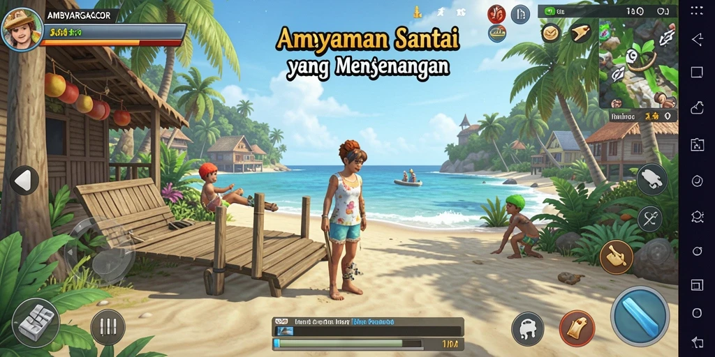 Tampilan gameplay AMBYARGACOR yang ceria dan berwarna.