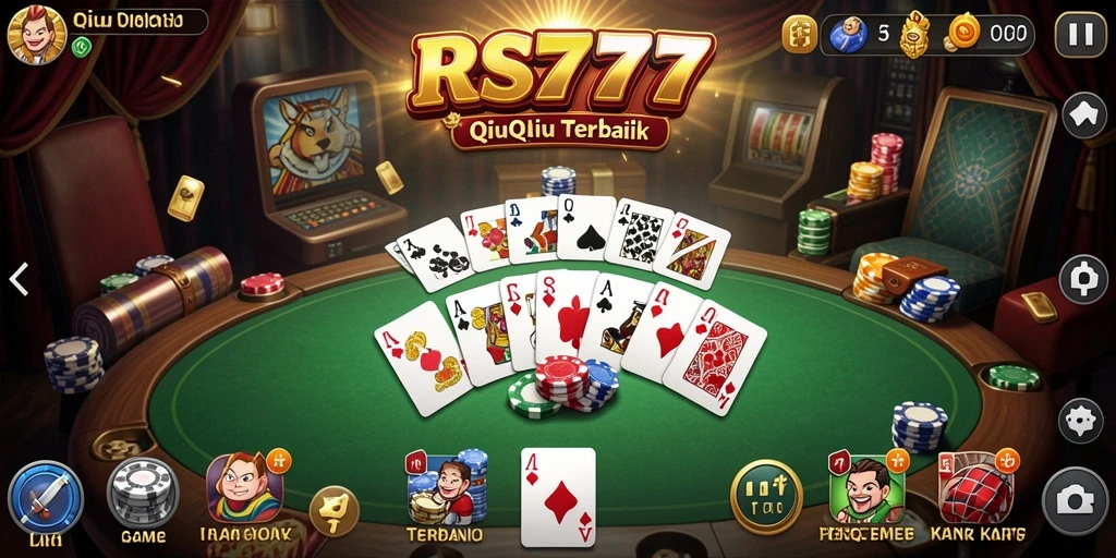 Screenshot RS777 menunjukkan aksi seru gameplay QiuQiu.