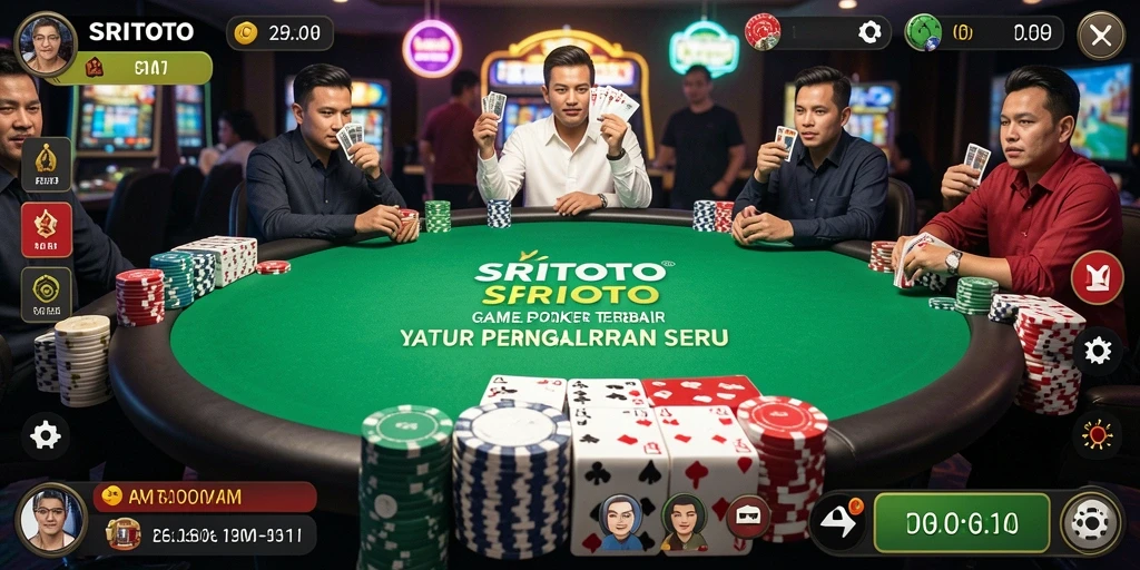 Tampilan gameplay Poker yang mendebarkan di SRITOTO.