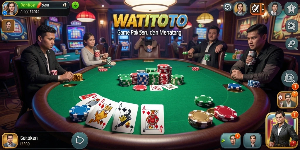 Screenshot gameplay poker di WATITOTO yang seru dan menantang.